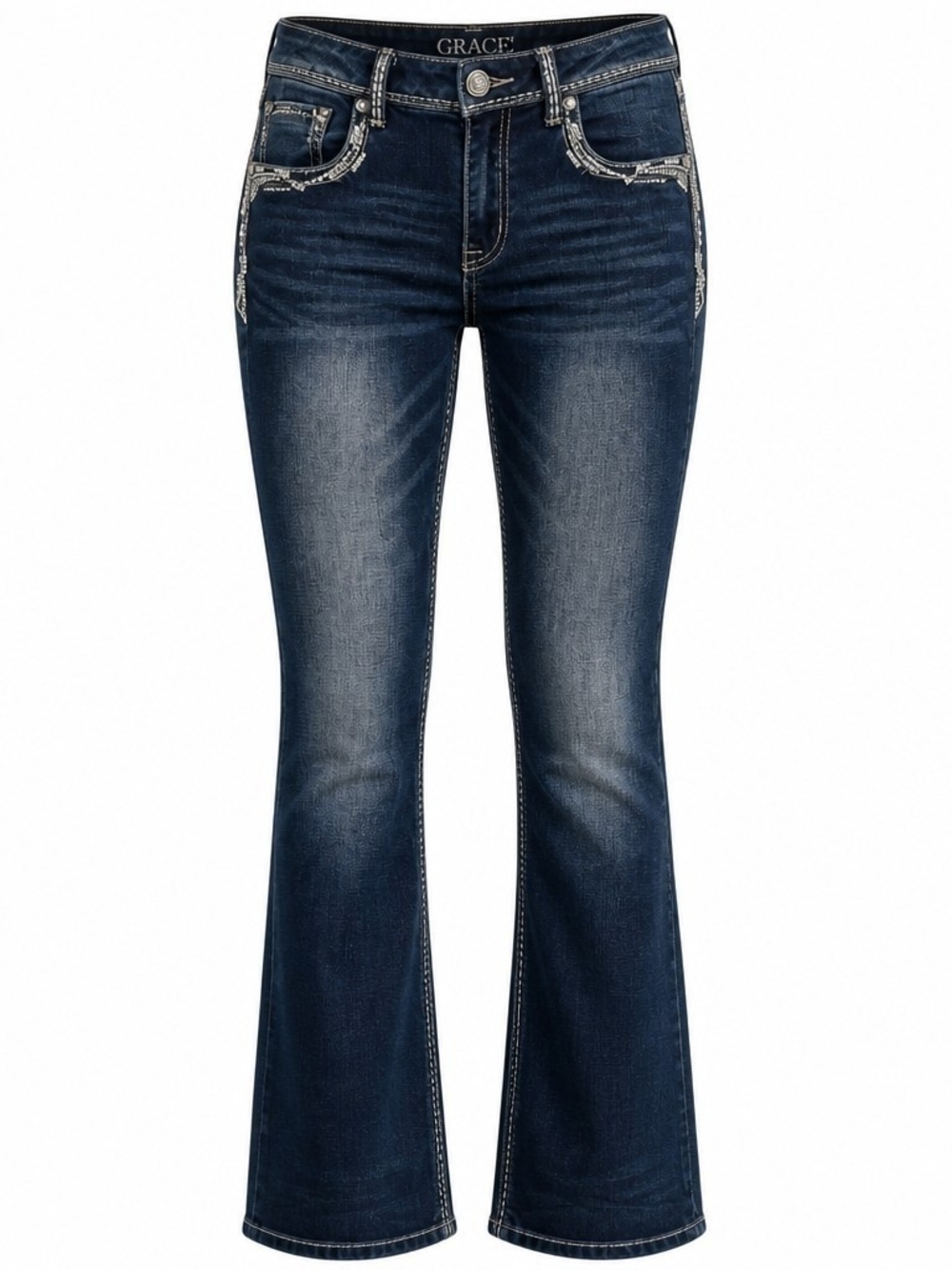 Grace Dark Blue Bootcut Jeans - Grace